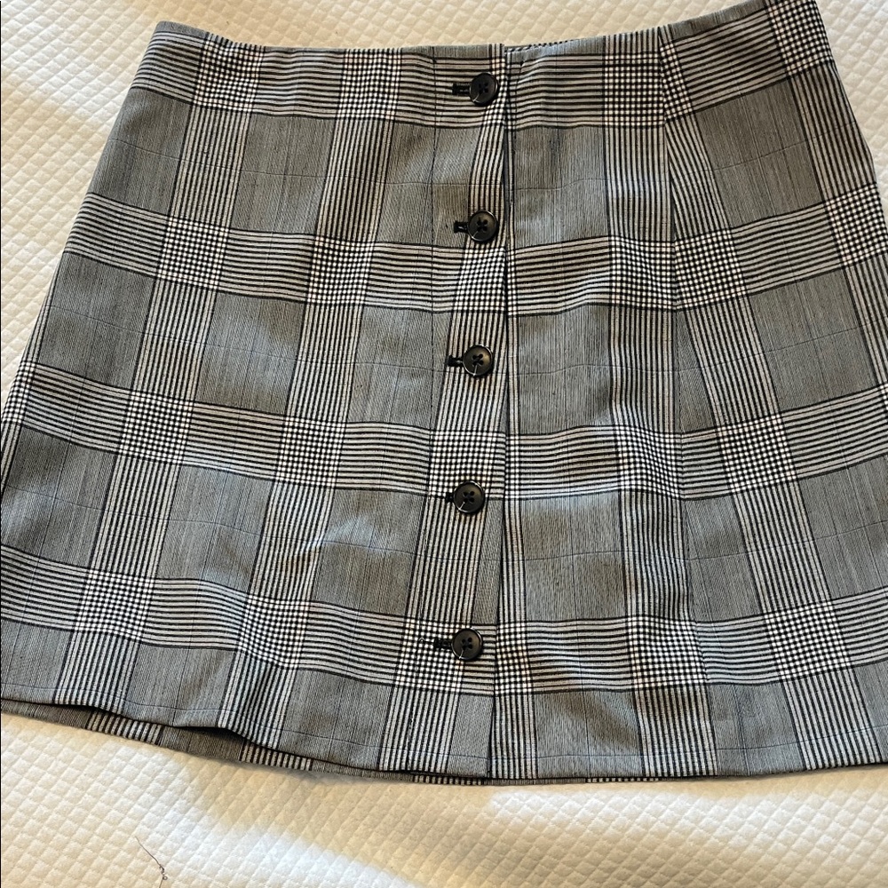 Aritzia Black and White Checkered Mini Skirt